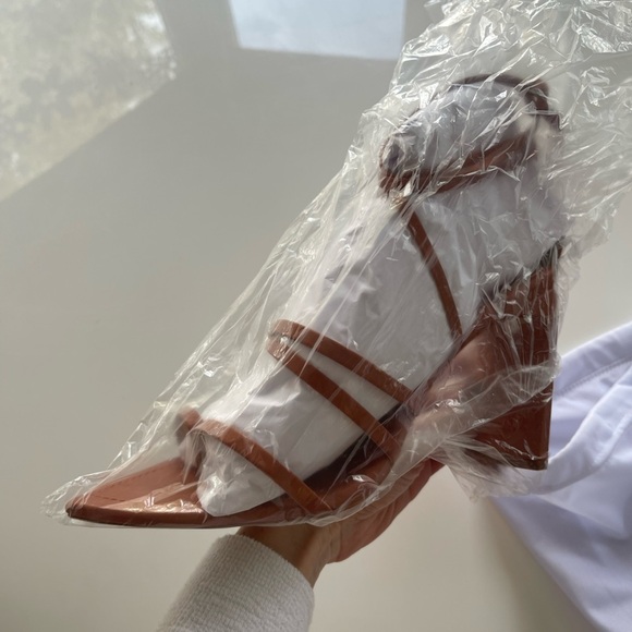 Schutz Leaf Nappa Leather Heel Sandal - 8 - Picture 6 of 8